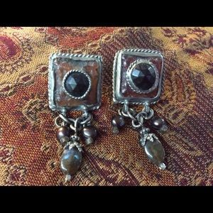 Vintage Primitive Ethnic Iron Woman Earrings Clip
